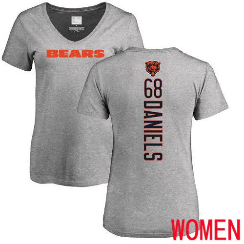 Chicago Bears Ash Women James Daniels Backer V-Neck NFL Football #68 T Shirt->nfl t-shirts->Sports Accessory